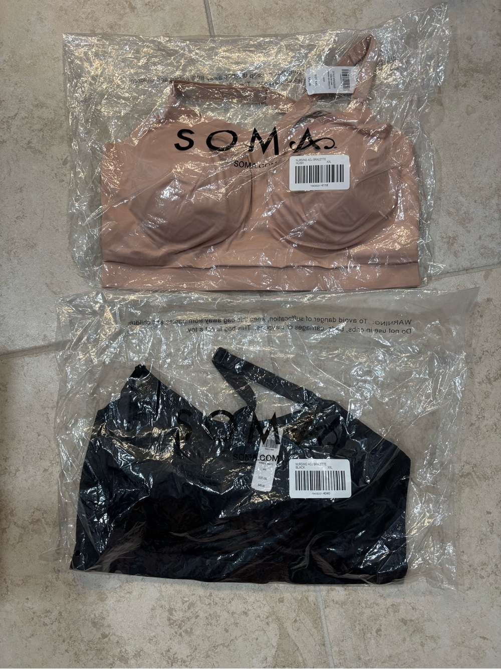 Two, SOMA ENBLISS Luxe Nursing Convertible
Bralettes (price is for both)